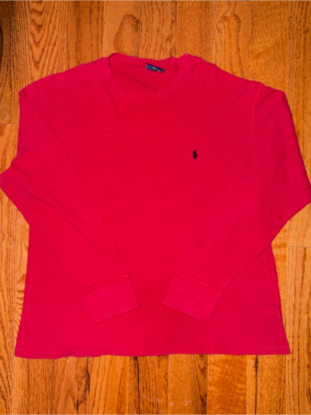 Ralph Lauren Red Crewneck Sweater with Polo Pony